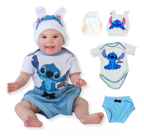 Bebe Reborn Menino Boneco Realista De Silicone Stitch 2