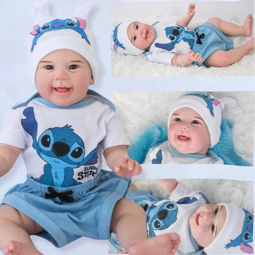 Bebe Reborn Menino Boneco Realista De Silicone Stitch 3