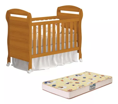 Berço mini cama danny com colchão d18 de 10cm Reller (1)