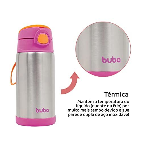Buba Garrafa Termica Parede Dupla Rosa 400 Ml 1