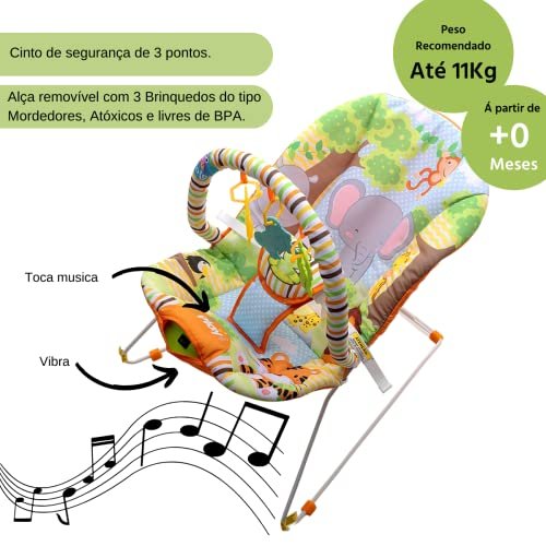 Cadeira De Descanso Vibratoria E Musical Protek 4