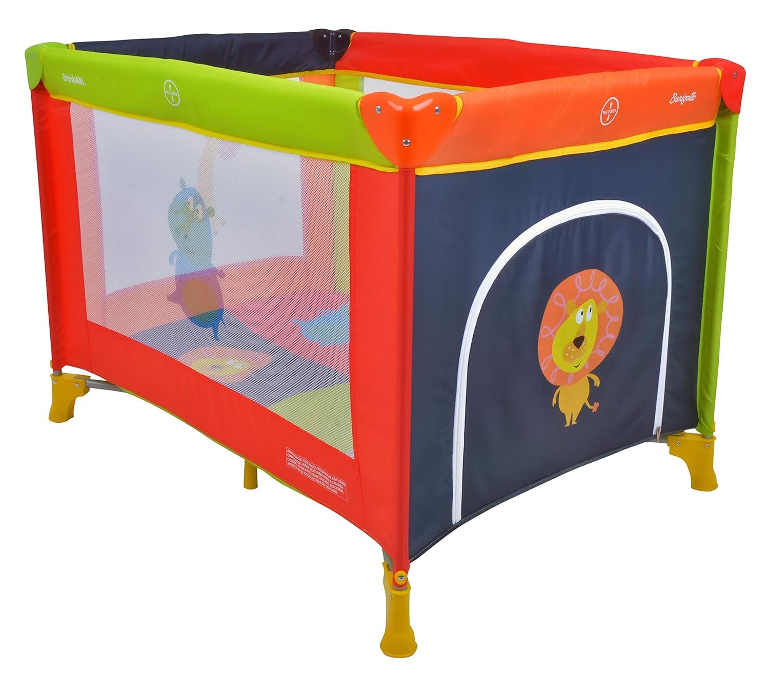 Cercado de bebê Brinkaki Burigotto retangular com mosquiteiro e colchão, ideal para o desenvolvimento infantil