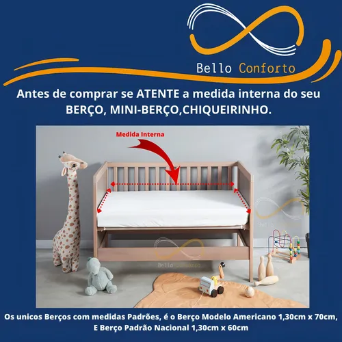 Colchao De Berco Impermeavel 130x70cm Modelo Americano Bello Conforto 2