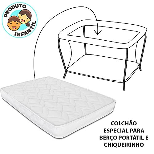Colchao Para Mini Berco Desmontavel Chiqueirinho Cercadinho 100x70x6cm BF Colchoes 8
