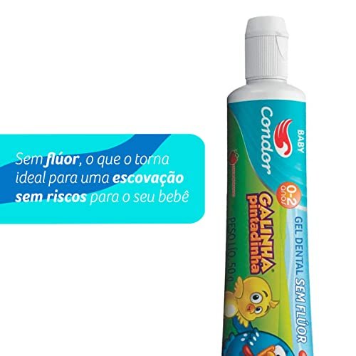 Condor Gel Dental Infantil Sem Fluor Galinha Pintadinha Sabor Morango 3