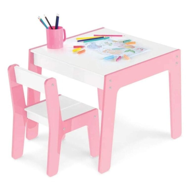 Conjunto Mesa Cadeira Infantil Rosa Junges 1