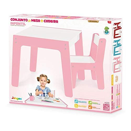 Conjunto Mesa Cadeira Infantil Rosa Junges 7