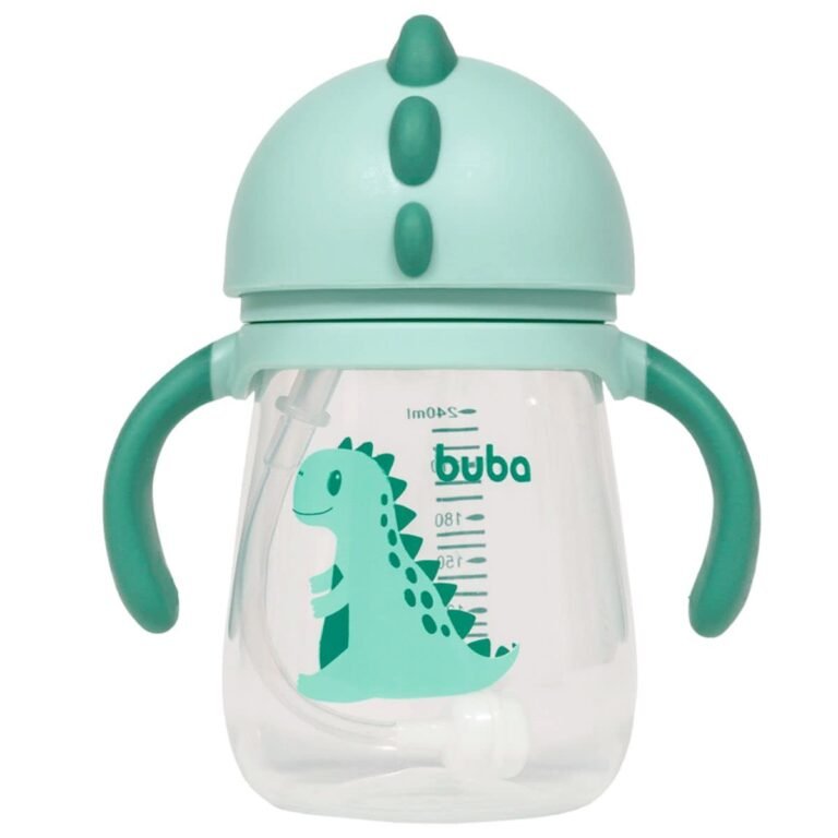 Copo Com Alcas Removivel Canudo 240ml Dino Buba 1