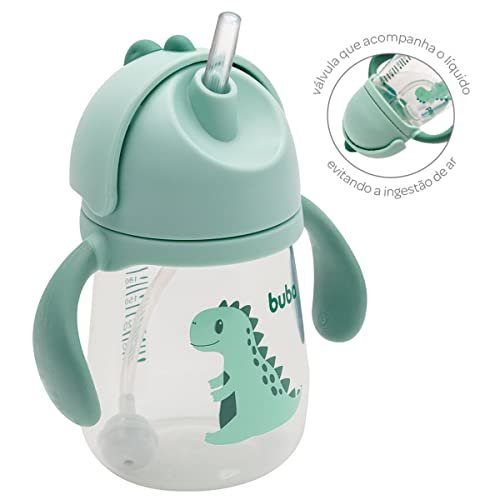 Copo Com Alcas Removivel Canudo 240ml Dino Buba 8