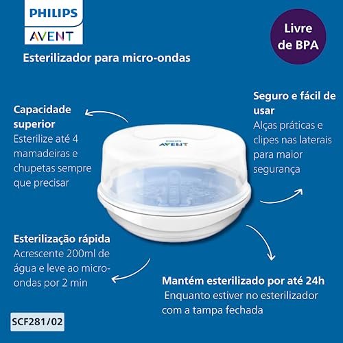 Esterilizador De Mamadeiras A Vapor Para Microondas Philips Avent 3