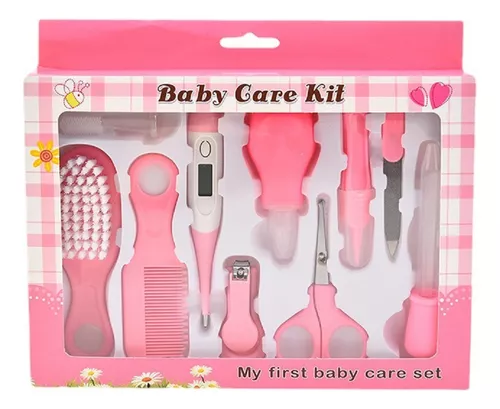 Kit Higiene Com Termometro Cuidado Bebe Recem Nascido 10pcs 2