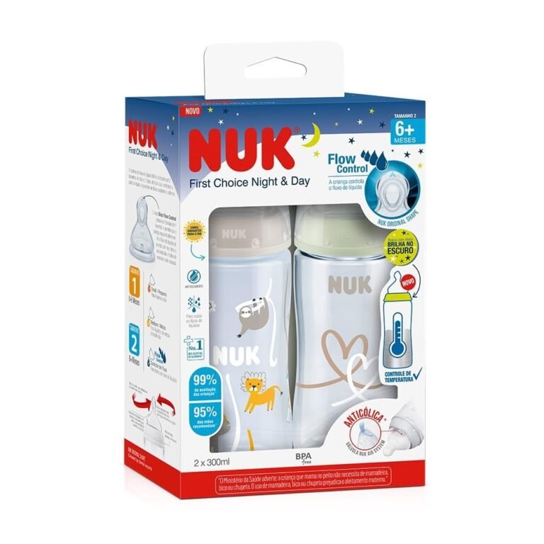 Kit De Mamadeiras Anticolica Dia E Noite Com Controle De Temperatura 300ml Nuk 1