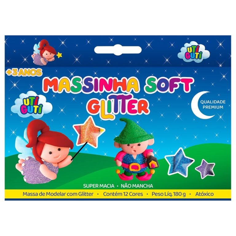 Massa De Modelar Uti Guti 26000 Glitter 12 Cores 1