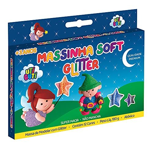 Massa De Modelar Uti Guti 26000 Glitter 12 Cores 4