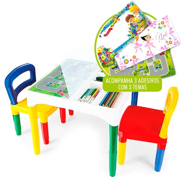 Mesinha Didatica Poliplac Mini Mesa Criancas Com Cadeiras 1