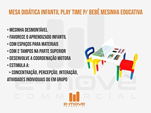 Mesinha Didatica Poliplac Mini Mesa Criancas Com Cadeiras 4