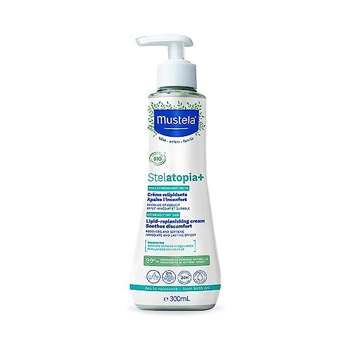 Mustela Stelatopia Hidratante Relipidante Antiprurido 300 Ml Creme Stelatopia Sem Perfume Para Peles Atopicas E Ressecadas Para Bebes Criancas E Adultos Stelatopia 6