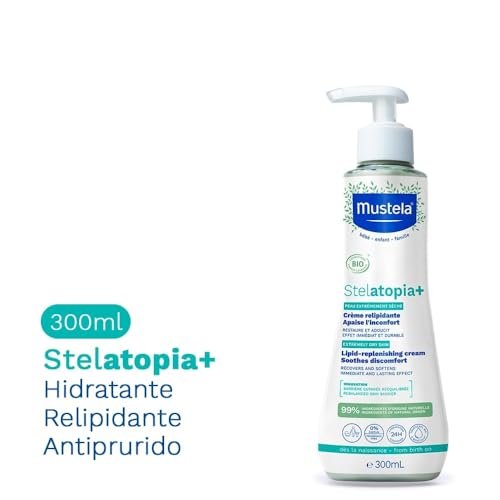 Mustela Stelatopia Hidratante Relipidante Antiprurido 300 Ml Creme Stelatopia Sem Perfume Para Peles Atopicas E Ressecadas Para Bebes Criancas E Adultos Stelatopia 7