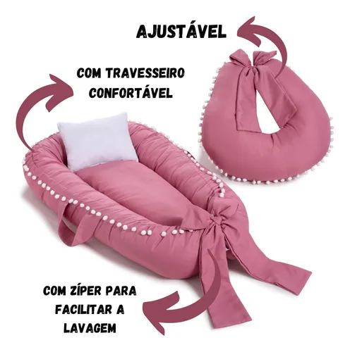 Ninho E Almofada Amamentacao Percal 200fios Luxo Toque Suave 3