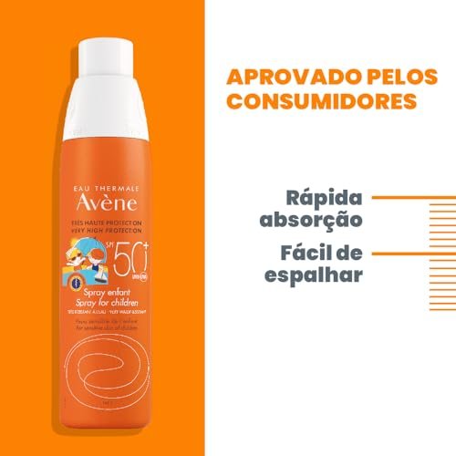 Protetor Solar Avene Infantil FPS 50 Spray Com 200ml 6