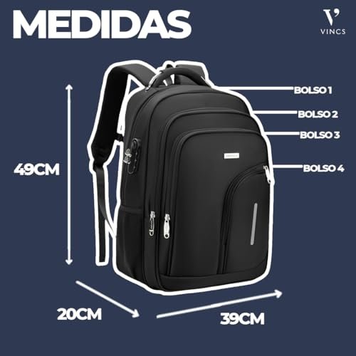 Reforcada Executiva Grande Mochila Para Notebook Trabalho Viagem Escola Com Cabo De Aco Impermeavel Antifurto Com Saidas USBFone De Ouvido Unissex 3