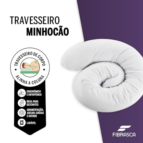 Travesseiro De Corpo Minhocao Para Gestante 21x150 Cm Fibrasca 4