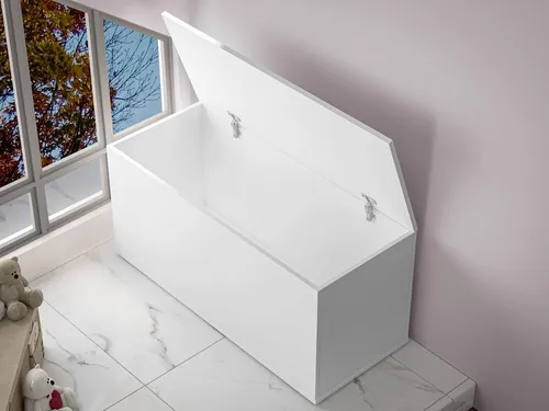 Bau Infantil Organizador De Brinquedos Personagem Mdf Branco 3