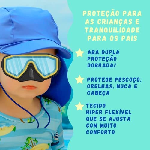 Bone Infantil Bebe Crianca Protecao Solar UV 50 Passeio Sol Aloe Vera 1