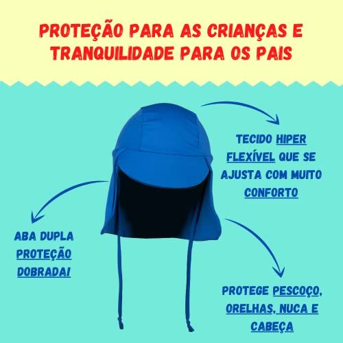 Bone Infantil Bebe Crianca Protecao Solar UV 50 Passeio Sol Aloe Vera 6