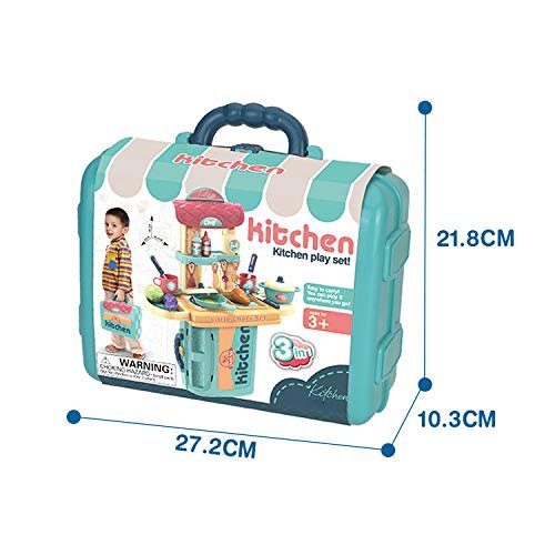 COZINHA INFANTIL 3 EM 1 KIT MALETA CHEF BRINQUEDO MC1006 Verde 3