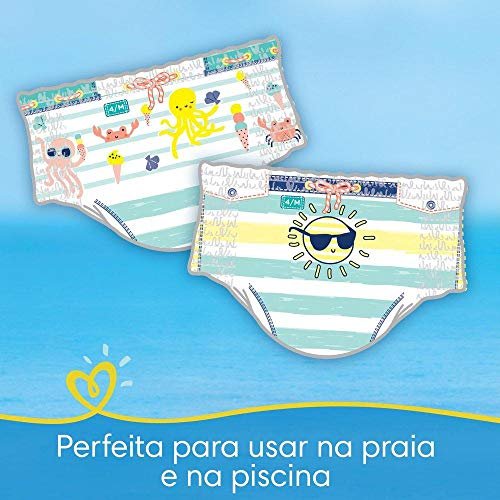Fraldas Descartaveis Para Agua Pampers Splashers Baby Shark 5