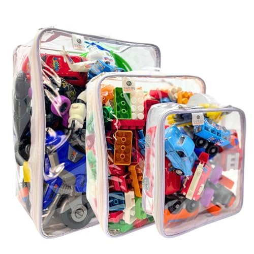Kit 3 Organizador Brinquedos Ursinhos Carrinhos Empilhavel Guarda Roupa CZiper Dobravel 4
