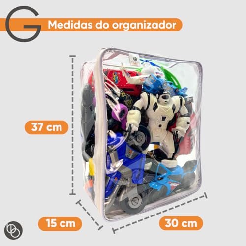 Kit 3 Organizador Brinquedos Ursinhos Carrinhos Empilhavel Guarda Roupa CZiper Dobravel 6