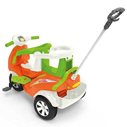 Moto Duo De Passeio E Pedal Triciclo 2 Lugares Calesita 1037 Cor Laranja 4
