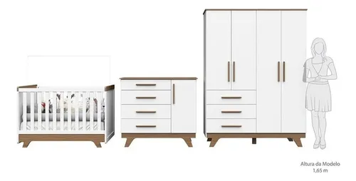 Quarto De Bebe Completo Com Guarda Roupa Comoda E Berco 1