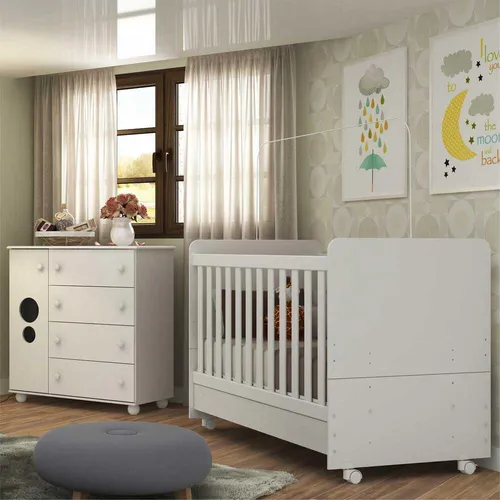 Quarto Infantil Berco Com Colchao Incluso E Comoda Pimpolho Multimoveis 2
