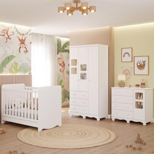 Quarto De Bebe Completo Com Berco Americano Ben 3 Em 1 Peroba 2
