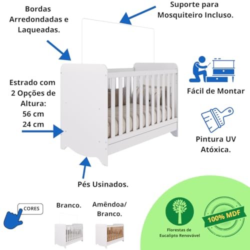 Quarto De Bebe Completo Com Berco Americano Ben 3 Em 1 Peroba 3
