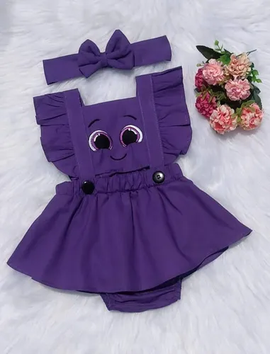 Roupa Bebe Salopete Tematica Mesversario Romper Jardineira 3