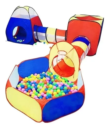 Toca Barraca Infantil 5 Em 1 Com Tunel Cesta Piscina 1