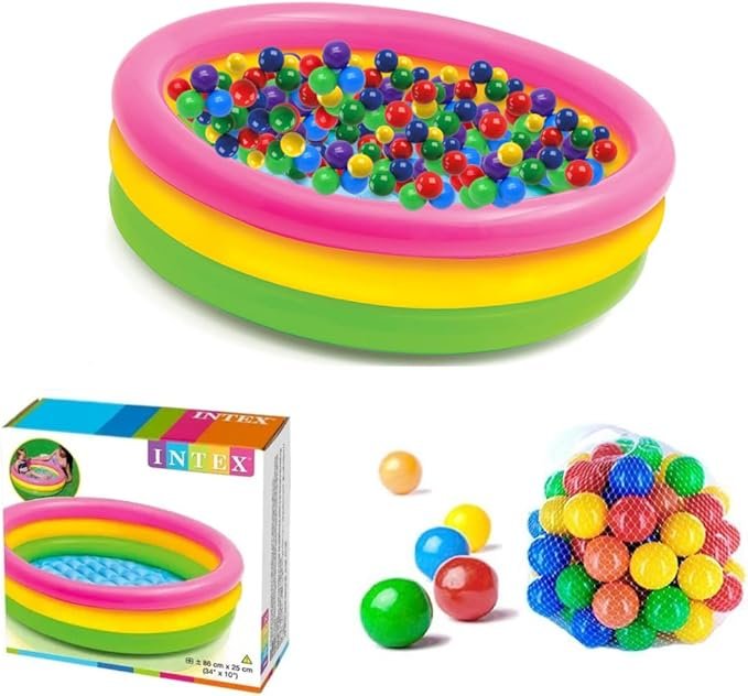 Piscina de Bolinha 80 litros Colorida + 100 Bolinhas